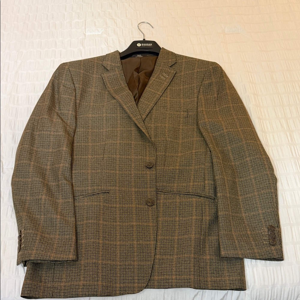 Haggar Men's Tan Plaid Blazer